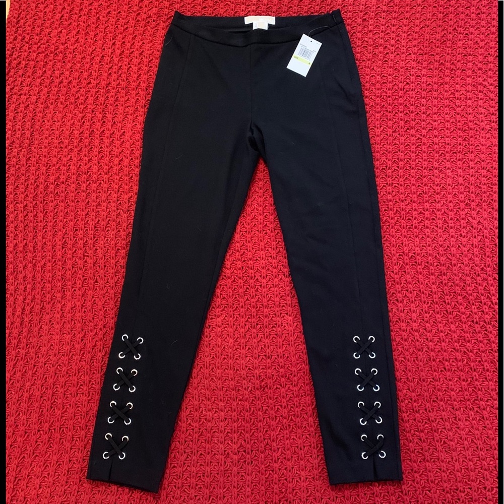 Michael Kors Black Pant Lace Up Leggings